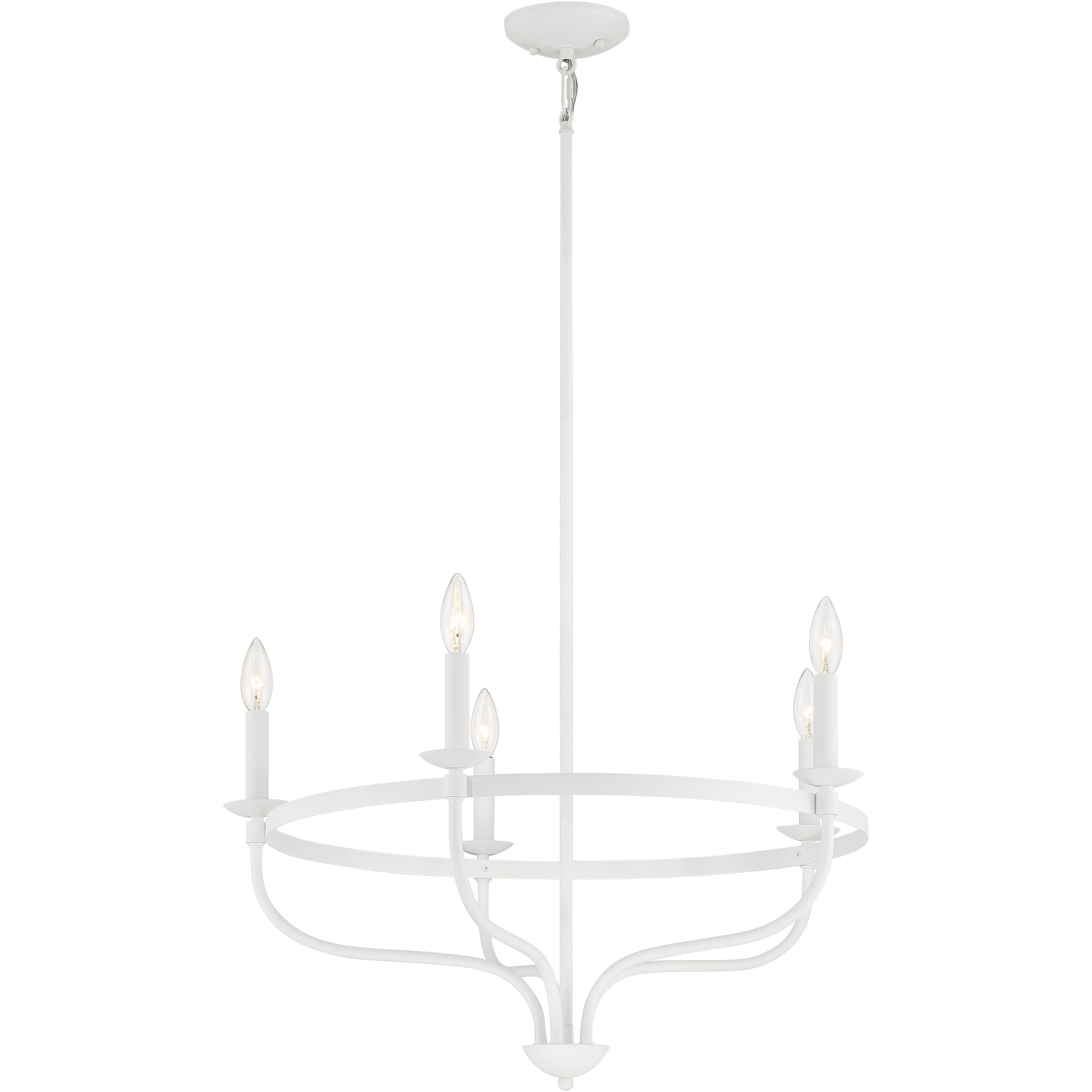 Transitional 5 Light 26.63 inch Bisque White Chandelier Ceiling Light